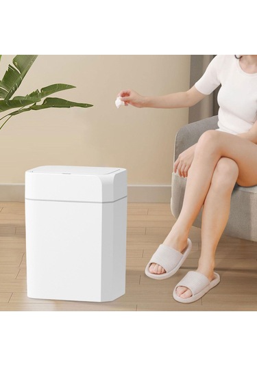 Homyl Akıllı Atık Kutusu Taşınabilir Restoran Büyük 16l Beyaz