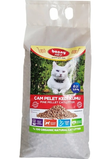 Bonny Nice Organik Çam Pelet Kedi Kumu 20 x 6 L