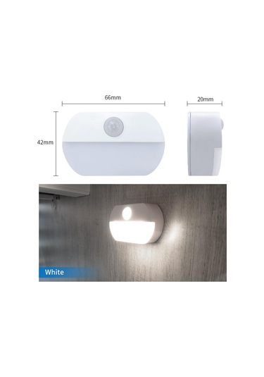 Beyaz Hareket Sensörü Gece Lambası Aaa Akülü Lamba Kabine Depoları Mutfak Işıkları Duvar Merdiven Dolap Koridor Yatak Odası Gece Lambası Beyaz
