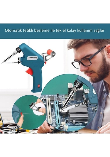Schulzz 5 Parça Tetikli Otomatik Beslemeli 60w 480 C Lehim Tabancası Seti