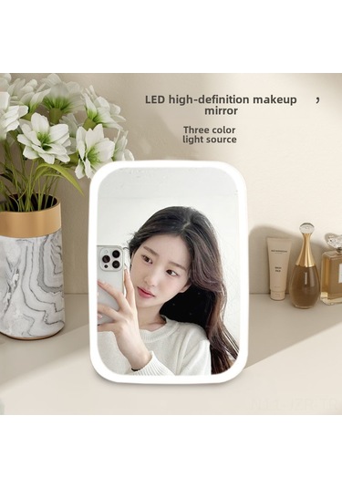 Geeroyoo Led Işıklı Masaüstü Makyaj Aynası, Şarj Edilebilir, Üçlü Işık Kaynağı, Katlanabilir, Kadınlar İçin, Büyük Boy 155 26 220mm , Pembe Diğer