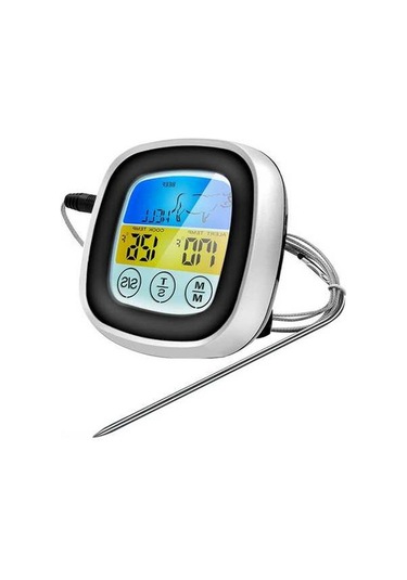 Ulzyvf Dijital Et Termometresi - Dokunmatik Ekranlı, 8 Et Türüne Özel Hassas Ölçüm, Siyah Siyah