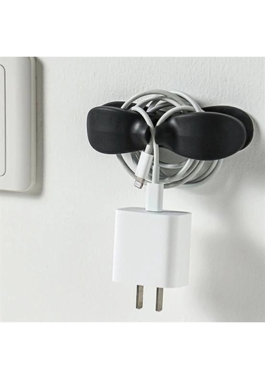 İpek Yıldızı 2li Kablo Tutucu Silikon Kordon Sarıcı Kablo Yönetici Klips