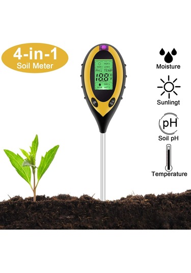 Toprak Nem Isı Ph Işık Ölçer 4-In-1