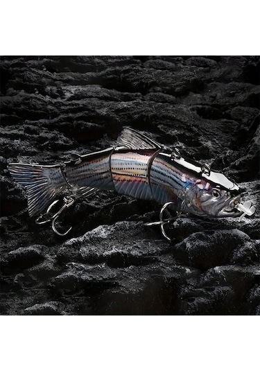 Fochsia Şarj Edilebilir Led Işıklı Robot Yapay Yem Gümüş Renk 4 Kademeli Yüzme Şekilli Elektrikli Sallanır Balık Yemi