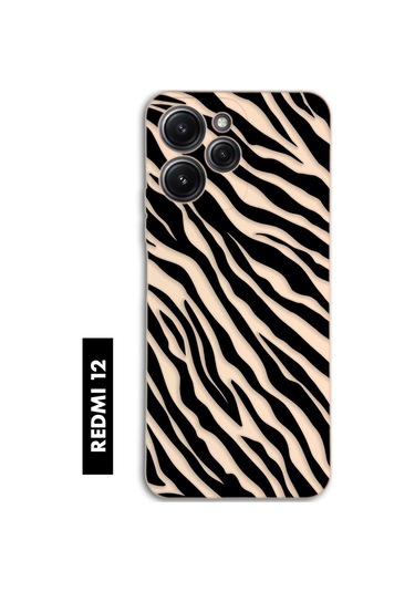 Xiaomi Redmi 12 Uyumlu Zebra Pattern Premium Silikonlu Lansman Telefon Kılıfı Pembe