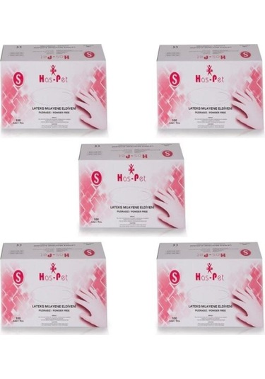 5 Adet S Beden Pudrasız Lateks Eldiven 100'lü Paket