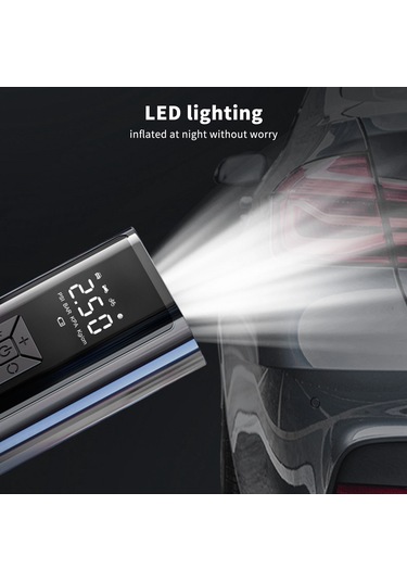 Yaozixa Araç Lastikleri İçin Taşınabilir Akıllı Hava Kompresörü, Kablosuz, Sayısal Göstergeli, 60w, 150psı, Powerbank Özelliği Usb-c Şarj