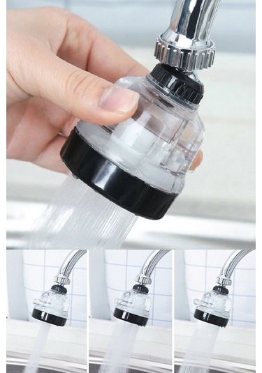 Yayke3 Fonksiyonlu Şeffaf 360 Derece Döner Musluk Başlığı