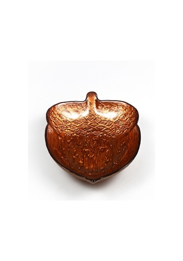 Kahverengi Fındık Servis Sunum Tabağı Dekoratif Tabak 21 X 15 Cm