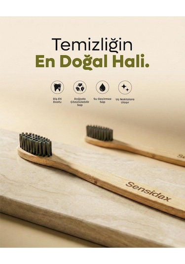Sensidax Doğal Bambu Diş Fırçası -1+1 Adet- Orta Sert Medium