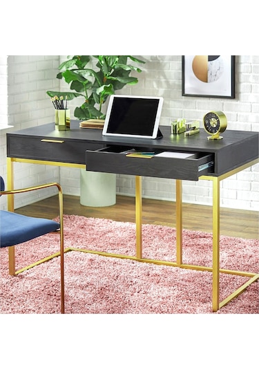Wendy Gold Metal Siyah Çalışma Masası