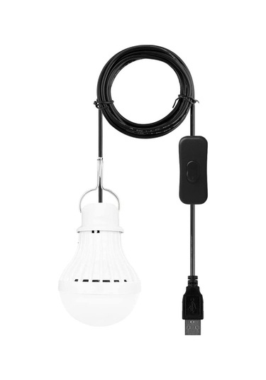 Sones 5w Usb Ampul Kamp Işığı, Özellikler: Anahtar Teli 3000k Sıcak Beyaz, Adet: 1pcs Beyaz