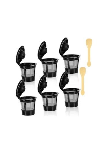 Metabagua Yeniden Kullanılabilir K Bardakları, 1.0 Ve 2.0 Için K- Ve K- Plus Için Evrensel Doldurulabilir Kcups Kahve Filtreleri Rlıfub Siyah