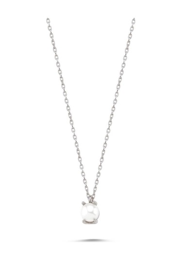 Kadın 3,5 Mm Doğal İnci Kolye Beyaz