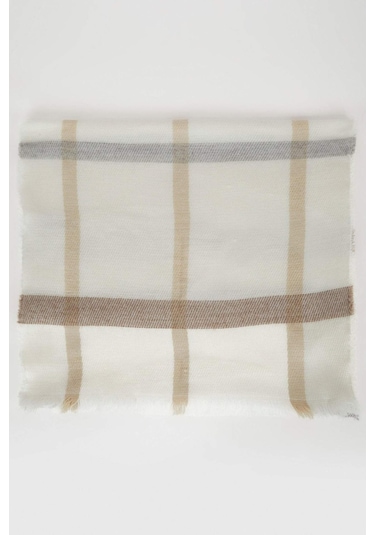 Defacto Kadın Ekose Desenli Atkı R6902AZ24WNER2 Ekru Defacto Kadın Ekose Desenli Atkı R6902AZ24WNER2 Ekru