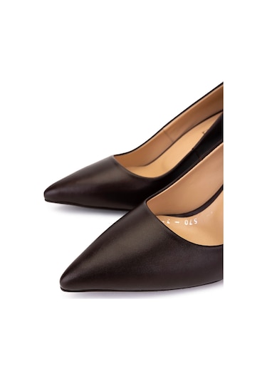 Tamer Tanca Kadın Hakiki Deri Kahverengi Topuklu Ayakkabı 1132 570 Bn Ayk Sk25-26 Kahve Derı Kahverengi