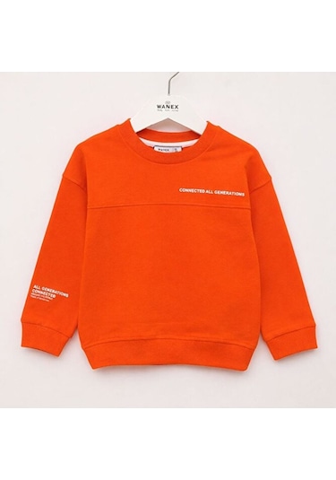 Wanex Erkek Çocuk Uzun Kollu Baskılı Sweatshirt Turuncu 4 9 Yaş Turuncu