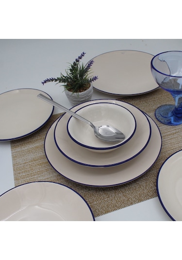 Royal 24 Parça 6 Kişilik Yemek Takımı- Kobalt File