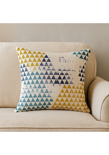 Geometrik Üçgen Desenli Modern Kırlent Kılıfı 45 x 45