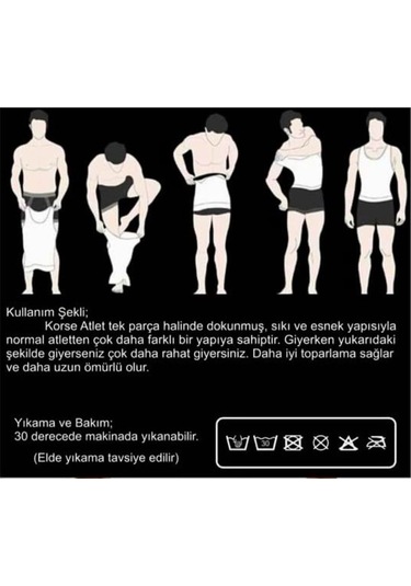 Atlet Korse Erkek Toparlayıcı Inceltici Beyaz