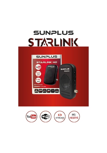 Sunplus Starlink Turbo 2024 Çanaklı - Çanaksız Full HD Uydu Alıcısı