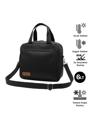 Microcase Tek Kişilik Termal Günlük Kamp Piknik İçin Yemek İçecek Taşıma Çantası 6 Lt Al5428 Siyah