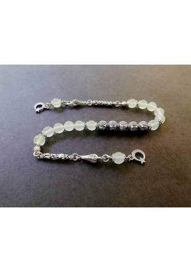 Zaza - İsimli - Kişiye Özel - Fosforlu Kedi Gözü Tesbih - 8 Mm