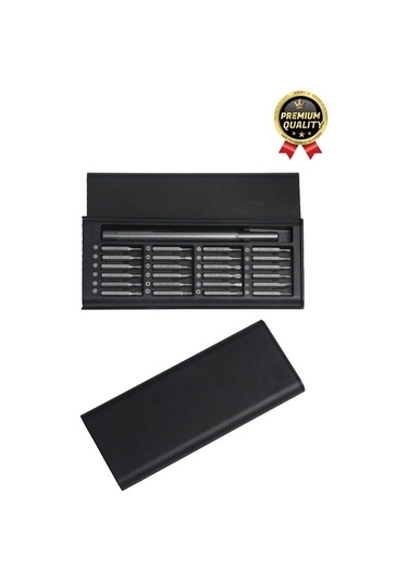 Premium Seri Kaliteli Kutulu Ergonomik Saatçi Bilgisayar Hassas Taşınabilir 25 Parça Tornavida Seti