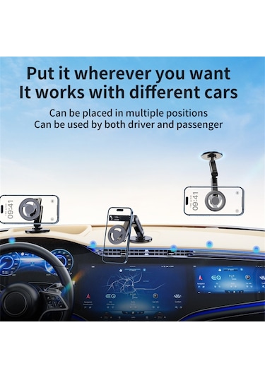 Cbtx C13 Çok Açılı Ayarlanabilir Araç Telefonu Montaj Parçası, Magsafe Manyetik Araç Telefonu Tutucuyla Uyumlu - Gümüş