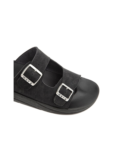 Muya Ditta Anatomik Taban Tokalı Dört Mevsim Erkek Terlik Siyah