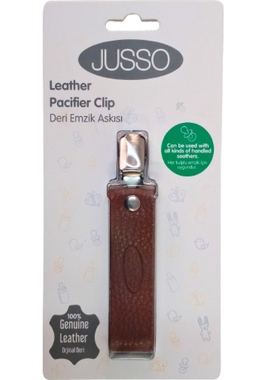 Jusso Deri Korumalı Metal Klipsli Emzik Askısı Koyu-kahve Kahverengi