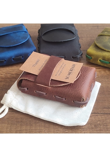 Sumerian Leather Craft  Deri Sigara Kılıfı Tarçın