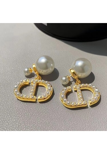 Yystore Kadın Küpe Cd Harfli İnci Küpeler Basit Ve Şık