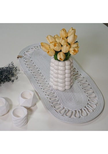 Zengin Design Home Zdh-801 Oval Runner Beyaz