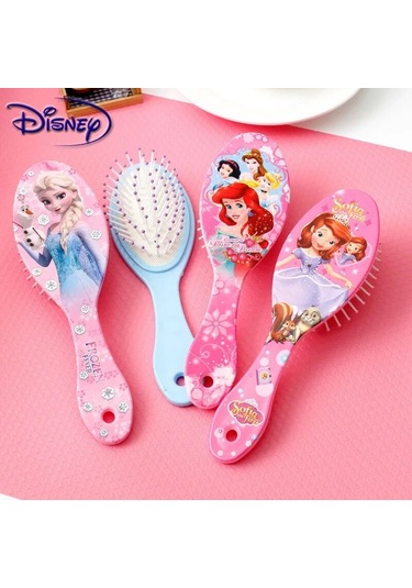 Prenses Minnie Dondurulmuş Tarak Karikatür Sevimli Güzellik Moda Oyuncaklar Kıvırcık Saç Fırçası Tarak Anti-statik Fırça Tarak Disney