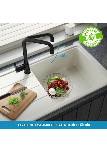 Adell Lento Mutfak Bataryası - Tek Kollu Döner Başlık Mat Siyah -154923424 Siyah