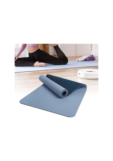 Suntek Egzersiz Yoga Minderi Hafif Konfor Seyahat Mavi-183x61x0,6cm