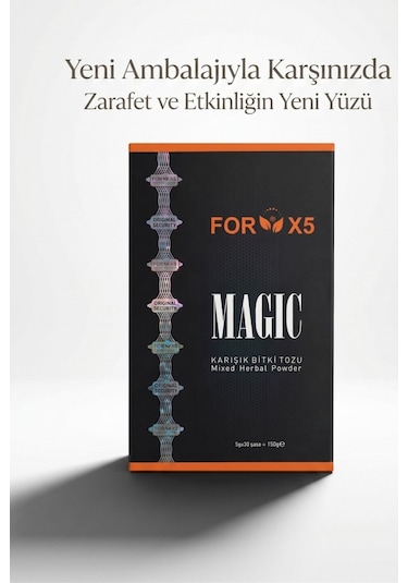 Diyetix Forx5 Magıc Yeni Karışık Bitki Tozu Bitkisel Özlü Karışım 30 Şase Yenilenmiş Premium Kutu 90 G