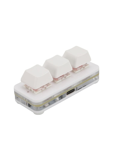 Xindoker 3 Tuşlu Programlanabilir Mekanik Kırmızı Switch Oyun Klavyesi, Usb Kablolu Rgb Aydınlatma, Hot Swap, Windows/mac Uyumlu, Beyaz