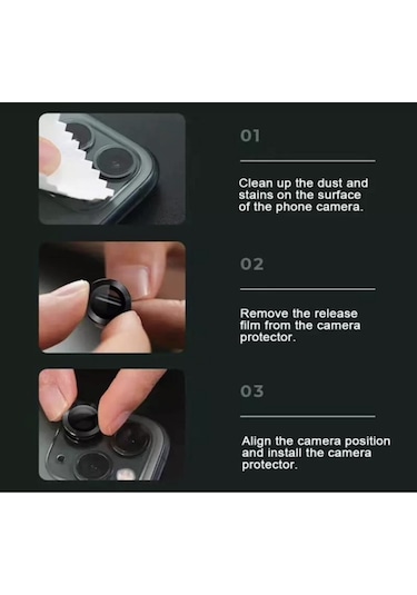 Apple İphone 12 Mini Kamera Koruyucu Lens Mercek Metal Çerçeveli 2li Set Siyah Black