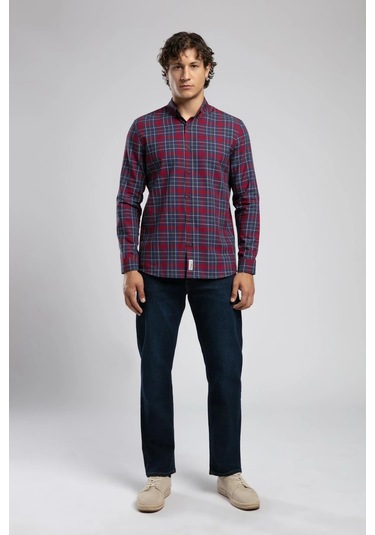 Lee Cooper Erkek Gömlek 261 Lcm 241075 2562 Lacivert-bordo Lacivert-bordo