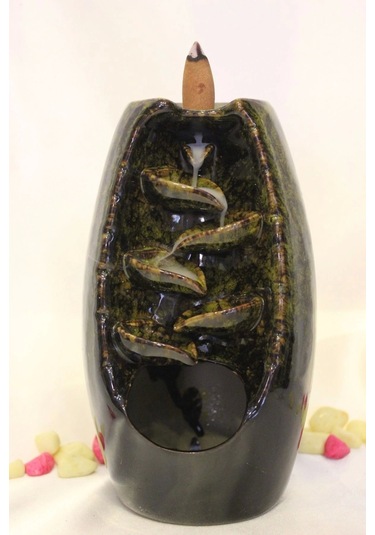 Geri Akış Tütsülük Ters Akış Tütsü Seramik Feng Şui Yeşil 01