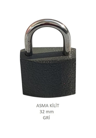 Adilon Asma Kilit, 32 Mm Gri