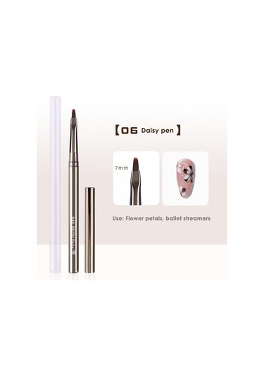 Kalem Şapkalı Tırnak Sanat Kalemi Dökülmeyen Acemi Dostu Tırnak Resim Fırçası Manikür Aracı B