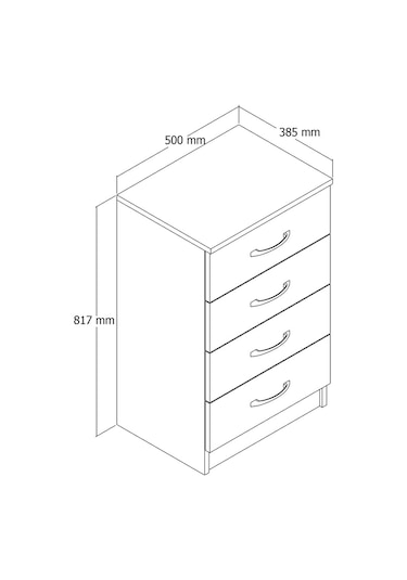 Moxen Mobilya Ceviz 4 Çekmeceli  Komodin