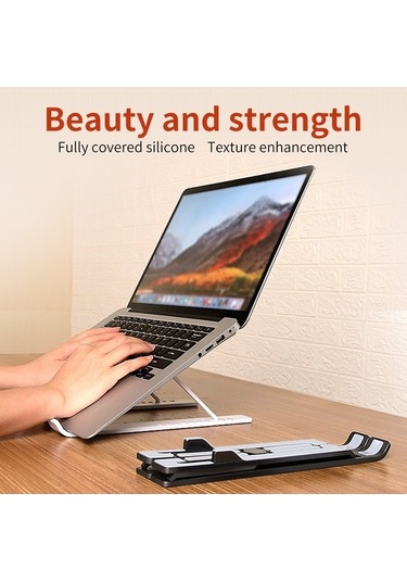 Pazly Katlanabilir Dizüstü Bilgisayar Standı - On-dişli, Ayarlanabilir Yükseklik - Kullanışlı Ve Taşınabilir