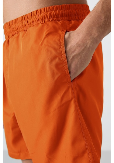 Tommylife Neon Oranj Hızlı Kuruyan Standart Fit Erkek Deniz Şortu - 81237