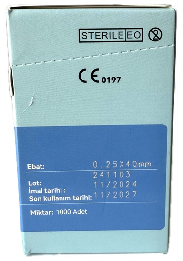 Akupunktur İğnesi Kuru İğne 0.25x40 Mm Beşli Tüpsüz 1000 Adet