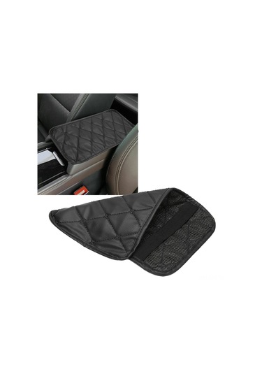 Fosenze Araba Kol Dayama Kutusu Kılıfı Pu Deri Su Geçirmez Toz Proof Esnek Bandlı Evrensel Uyumlu Temizlenmesi Kolay 29x17cm Siyah